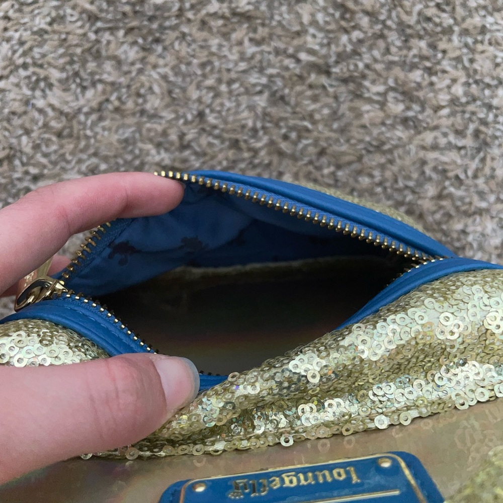 Loungefly Gold and Blue Sequin Backpack - Picture 5 of 5
